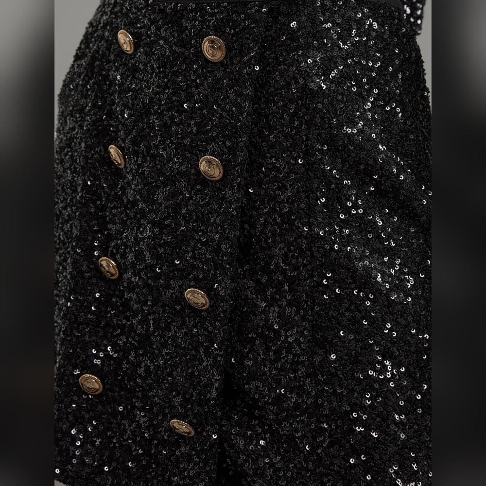 Karen Millen Black Sequin Long Sleeve Dress - Picture 11 of 11